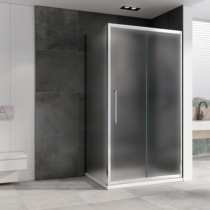 Душевой уголок Abber Schwarzer Diamant, 140 х 80 см, стекло матовое, профиль хром, AG30140MH-S80M