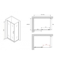Душевой уголок Abber Schwarzer Diamant AG301505-S505, 150 х 50 см, стекло прозрачное, профиль хром