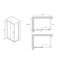 Душевой уголок Abber Schwarzer Diamant AG301505-S605, 150 х 60 см, стекло прозрачное, профиль хром