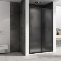 Душевая дверь Abber Schwarzer Diamant AG30160BMH, 160 х 195 см, стекло матовое, профиль черный