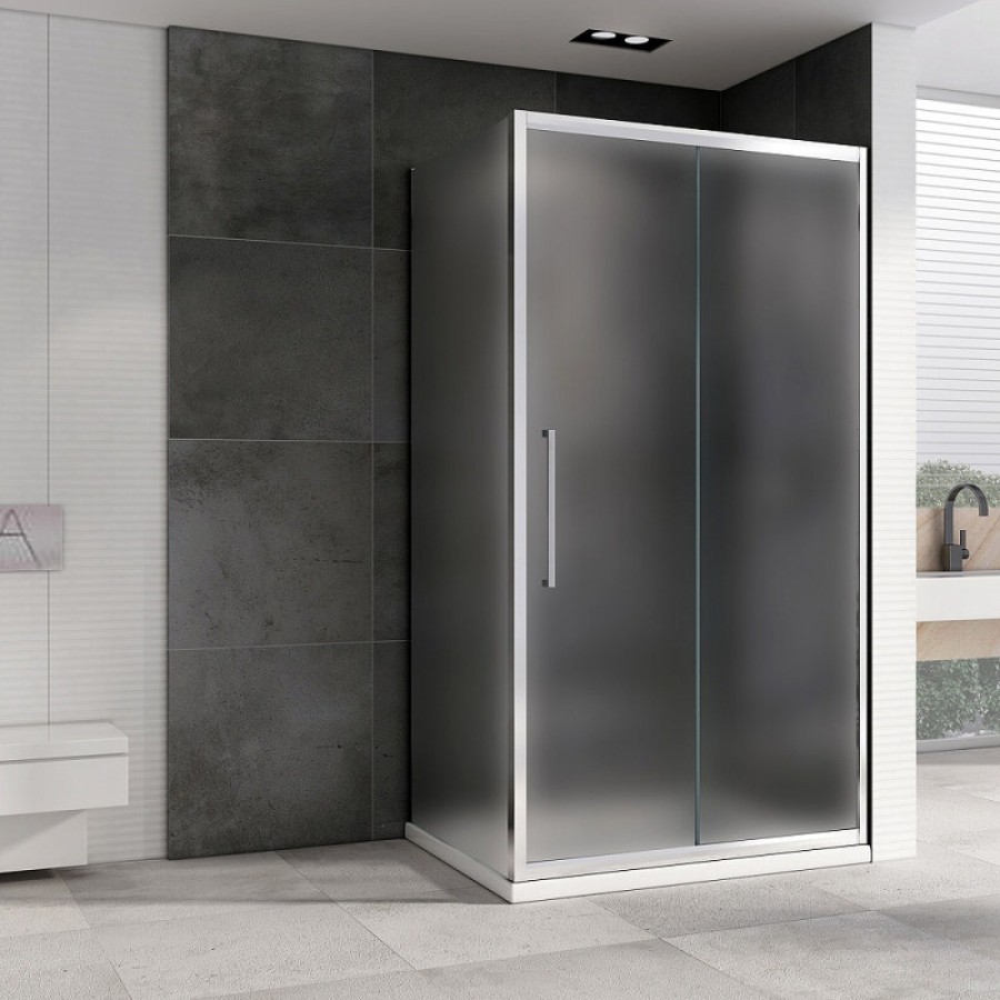 Душевой уголок Abber Schwarzer Diamant, 160 х 90 см, стекло матовое, профиль хром, AG30160MH-S90M