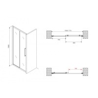 Душевая дверь Abber Schwarzer Diamant AG30170BMH, 170 х 195 см, стекло матовое, профиль черный