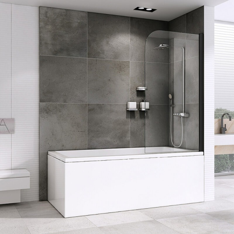 Шторка на ванну Abber Ewiges Wasser, 120 х 140 см, стекло прозрачное, профиль хром, AG51120
