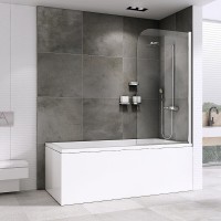 Шторка на ванну Abber Ewiges Wasser, 100 х 140 см, стекло прозрачное, профиль хром, AG52100
