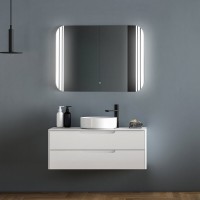 Зеркало Abber See AG6101S, 91.5 см, с подсветкой, сенсорный выключатель, цвет белый