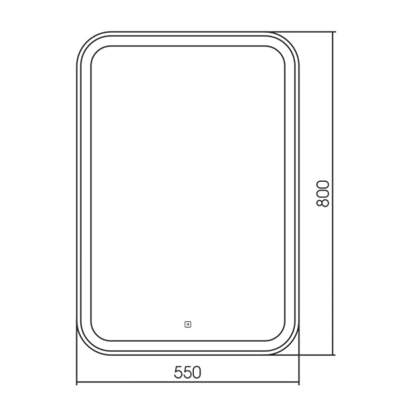 Зеркало Abber See AG6106S, 55 см, с подсветкой, сенсорный выключатель, цвет белый