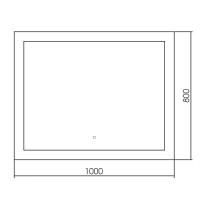Зеркало Abber See AG6107SL-1.0, 100 см, с подсветкой, сенсорный выключатель, цвет белый