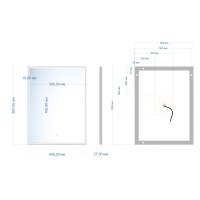 Зеркало Abber See AG6108S-0.6, 60 см, с подсветкой, сенсорный выключатель, цвет белый