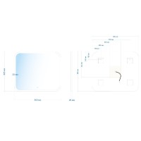 Зеркало Abber See AG6109S-0.8, 80 см, с подсветкой, сенсорный выключатель, цвет белый