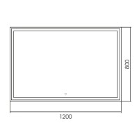 Зеркало Abber See AG6115SL-1.2, 120 см, с подсветкой, сенсорный выключатель, цвет белый