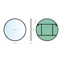 Зеркало Abber Mond AG6201B, 77 см, цвет черный