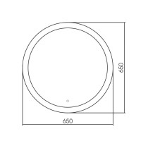 Зеркало Abber Mond AG6202S-0.65, 65 см, с подсветкой, сенсорный выключатель, цвет белый
