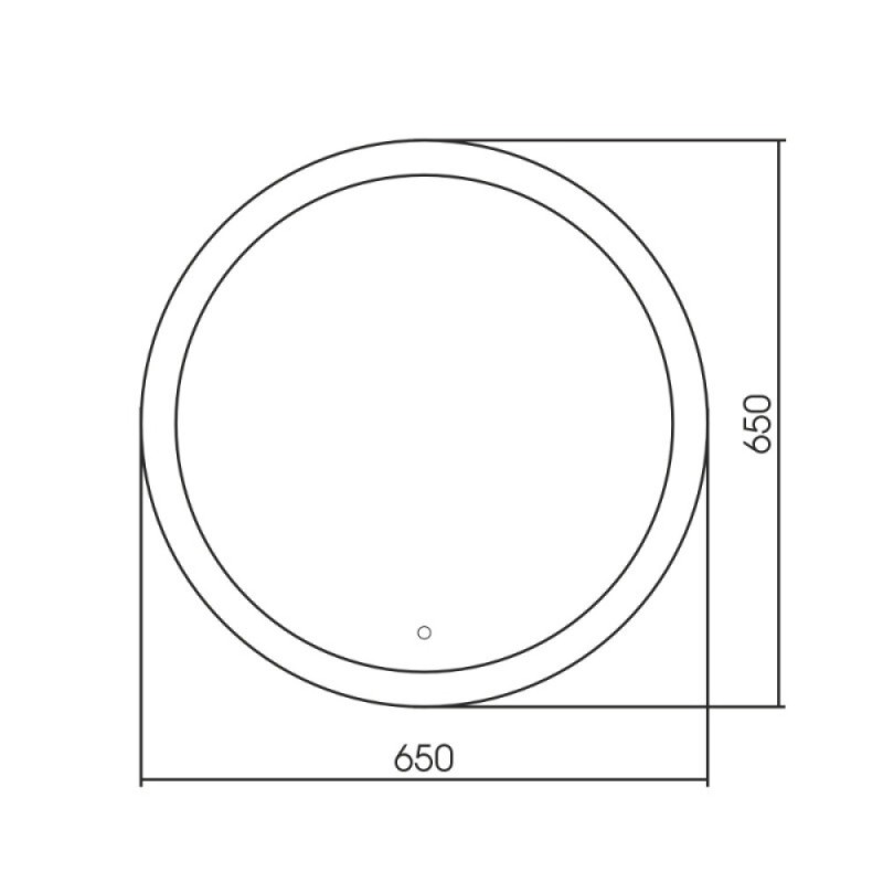 Зеркало Abber Mond AG6202S-0.65, 65 см, с подсветкой, сенсорный выключатель, цвет белый
