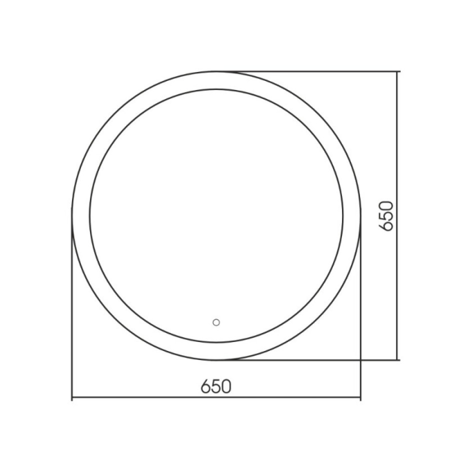 Зеркало Abber Mond AG6202S-0.65, 65 см, с подсветкой, сенсорный выключатель, цвет белый
