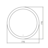 Зеркало Abber Mond AG6202SL-0.77, 77 см, с подсветкой, сенсорный выключатель, цвет белый