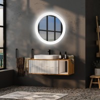 Зеркало Abber Mond AG6202SL-0.77, 77 см, с подсветкой, сенсорный выключатель, цвет белый