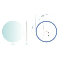 Зеркало Abber Mond AG6203S-0.77, 77 см, с подсветкой, сенсорный выключатель, датчик движения, цвет белый