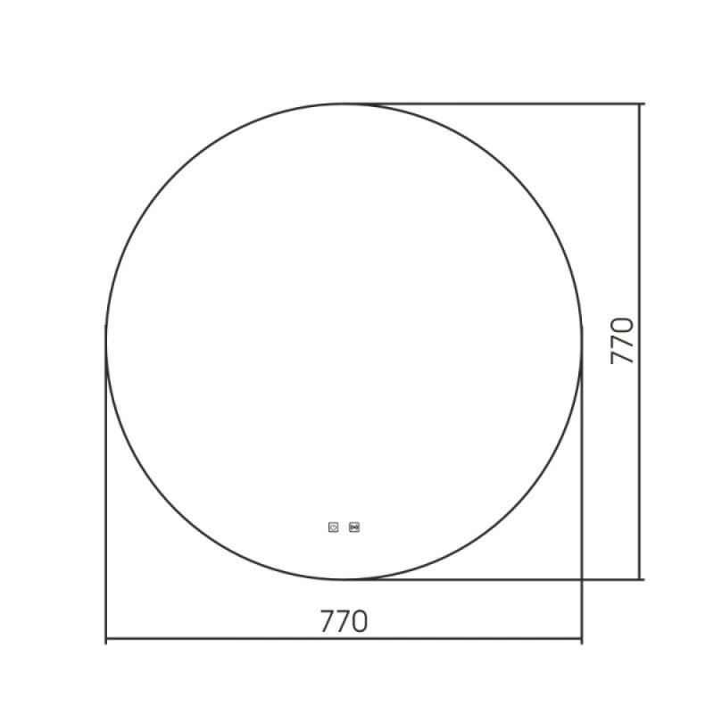 Зеркало Abber Mond AG6203S-0.77, 77 см, с подсветкой, сенсорный выключатель, датчик движения, цвет белый