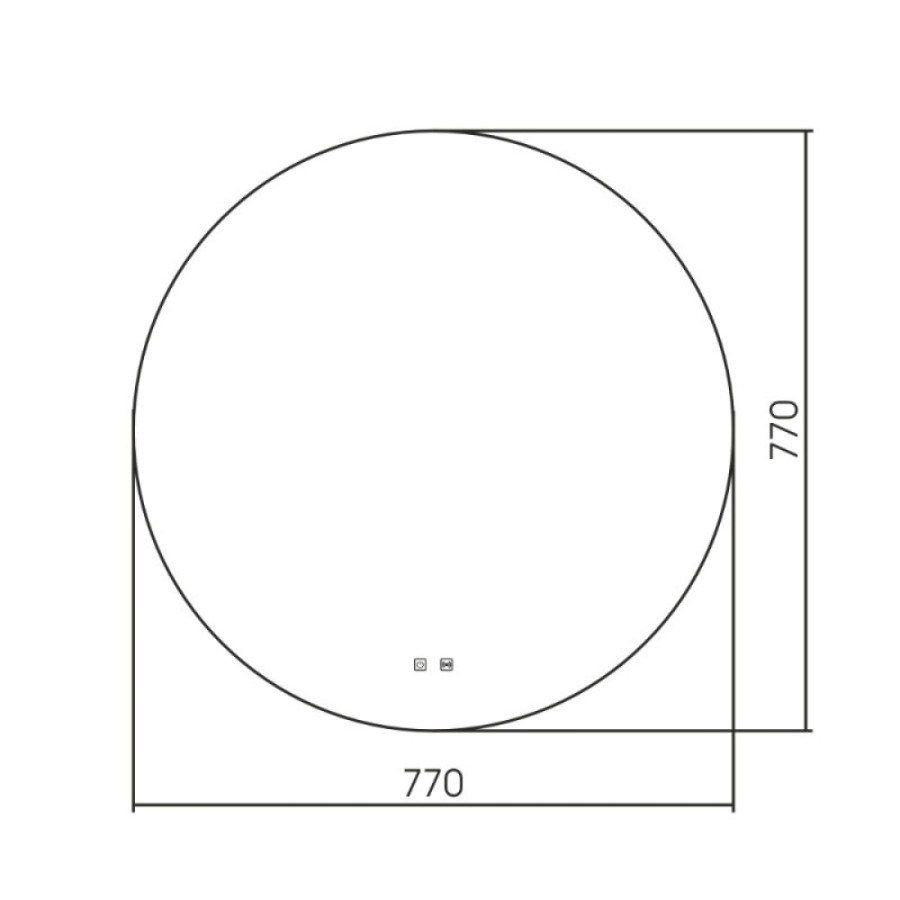 Зеркало Abber Mond AG6203S-0.77, 77 см, с подсветкой, сенсорный выключатель, датчик движения, цвет белый