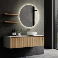 Зеркало Abber Mond AG6203SL-1.0, 100 см, с подсветкой, сенсорный выключатель, цвет белый