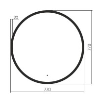 Зеркало Abber Mond AG6204SCB-0.77, 77 см, с подсветкой, бесконтактный выключатель, цвет черный