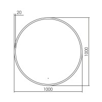 Зеркало Abber Mond AG6204SCGL-1.0, 100 см, с подсветкой, бесконтактный выключатель, цвет золото