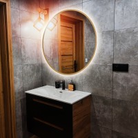 Зеркало Abber Mond AG6204SCGL-1.0, 100 см, с подсветкой, бесконтактный выключатель, цвет золото