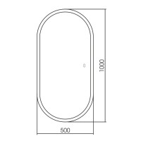 Зеркало Abber Kontur AG6303S-1.0, 50 см, с подсветкой, сенсорный выключатель, цвет белый