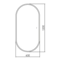 Зеркало Abber Kontur AG6303SL-1.2, 120 см, с подсветкой, сенсорный выключатель, цвет белый