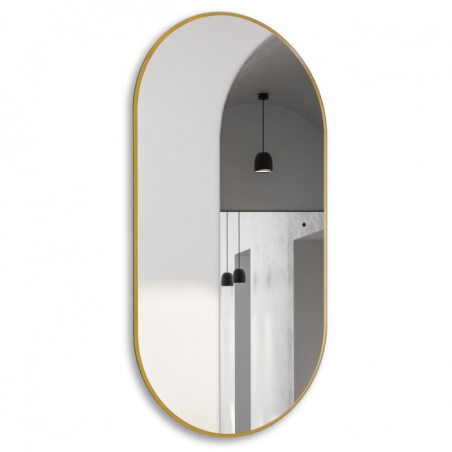 Зеркало Abber Kontur AG6304SCG, 55 см, с подсветкой, с датчиком движения, цвет золото