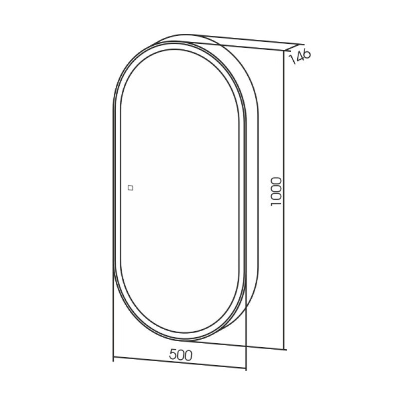 Зеркальный шкаф Abber Kontur AG6339S, 50 см, сенсорный выключатель, подсветка, цвет белый