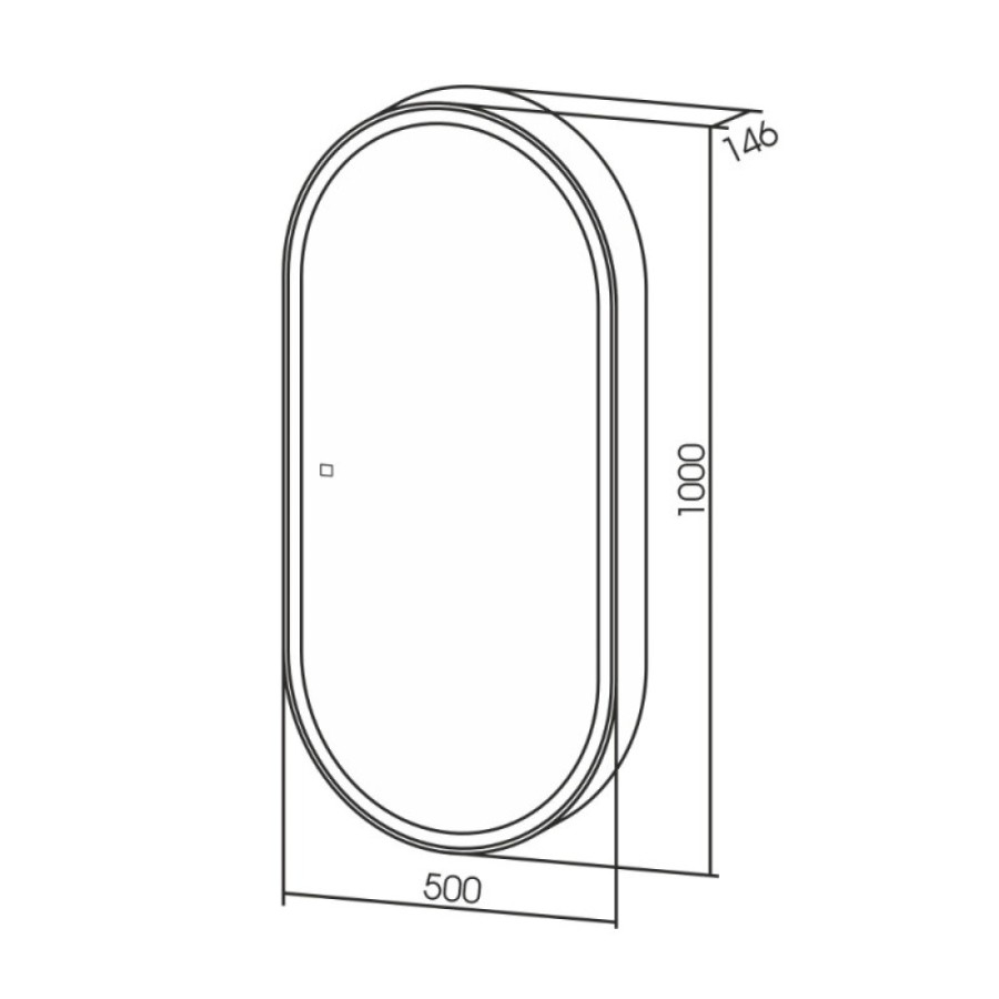 Зеркальный шкаф Abber Kontur AG6339S, 50 см, сенсорный выключатель, подсветка, цвет белый