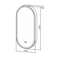 Зеркальный шкаф Abber Kontur AG6339SWHB, 50 см, подсветка, сенсорный выключатель, часы, подогрев, цвет черный