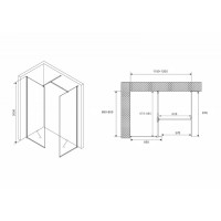 Душевой уголок Abber Immer Offen AG67129B, 120 х 90 см, стекло прозрачное, профиль черный