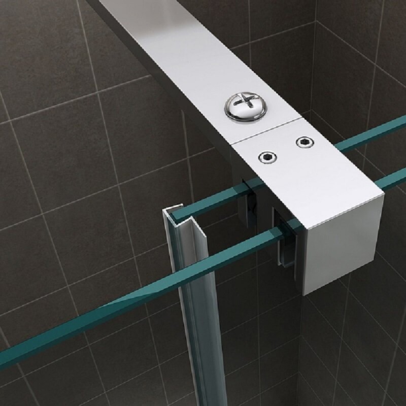 Душевая дверь Abber Komfort, 120 х 200 см, профиль хром, стекло прозрачное, AG90120
