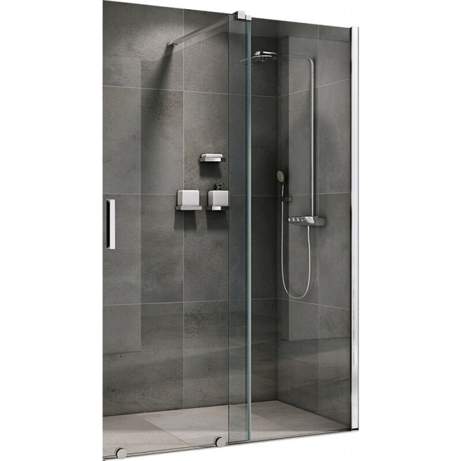Душевая дверь Abber Komfort, 120 х 200 см, профиль хром, стекло прозрачное, AG90120