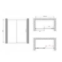 Душевая дверь Abber Komfort AG93120, 120 х 200 см, профиль хром, стекло прозрачное