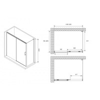 Душевой уголок Abber Komfort AG93120B-S102B, 120 х 100 см, стекло прозрачное, профиль черный
