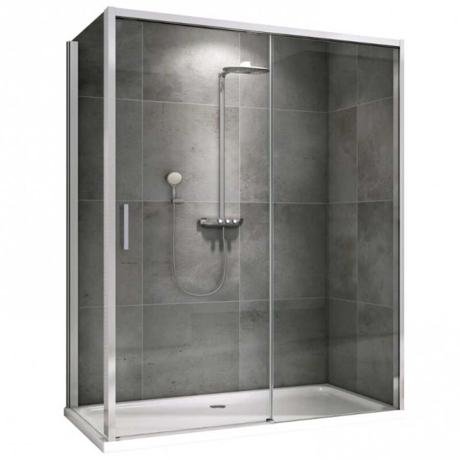 Душевой уголок Abber Komfort AG93140-S92, 140 х 90 см, стекло прозрачное, профиль хром