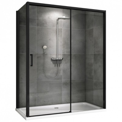 Душевой уголок Abber Komfort AG93140B-S92B, 140 х 90 см, стекло прозрачное, профиль черный