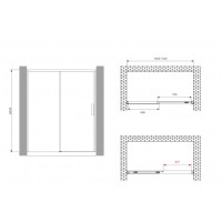 Душевая дверь Abber Komfort AG93150, 150 х 200 см, профиль хром, стекло прозрачное