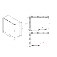 Душевой уголок Abber Komfort AG93150-S102, 150 х 100 см, стекло прозрачное, профиль хром