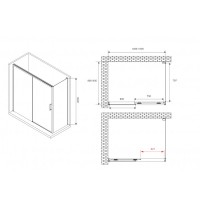 Душевой уголок Abber Komfort AG93150B-S92B, 150 х 90 см, стекло прозрачное, профиль черный