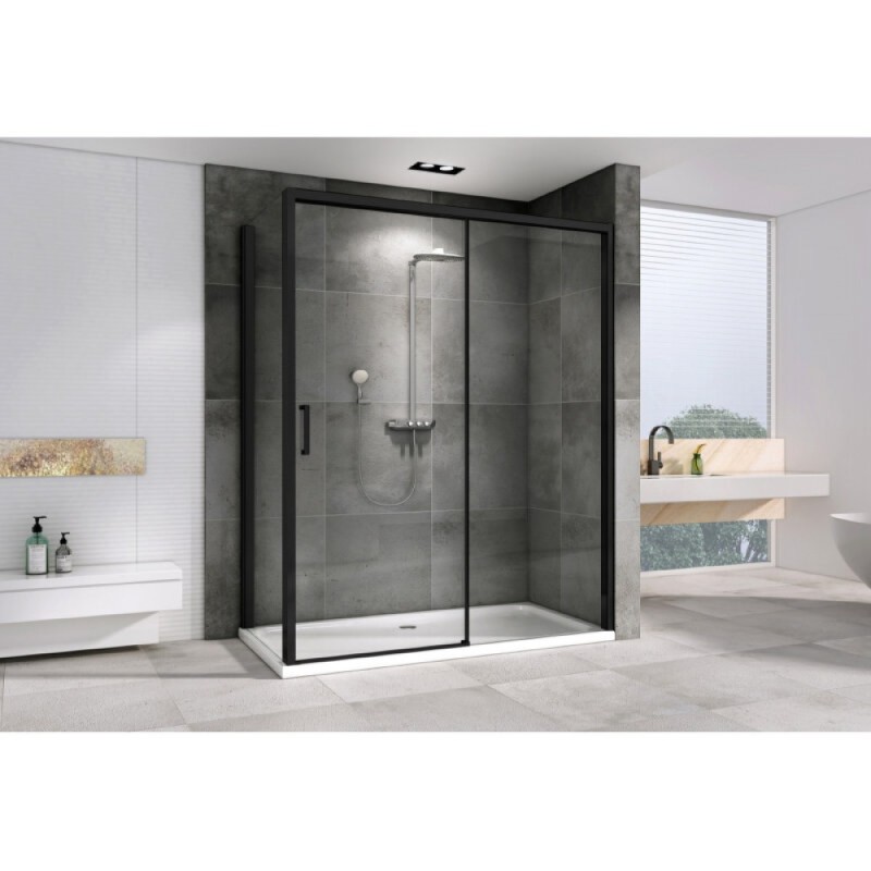 Душевой уголок Abber Komfort AG93160B-S92B, 160 х 90 см, стекло прозрачное, профиль черный