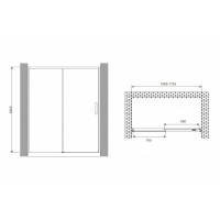 Душевая дверь Abber Komfort AG93170, 170 х 200 см, профиль хром, стекло прозрачное