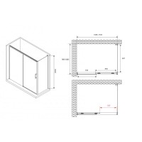 Душевой уголок Abber Komfort AG93170-S102, 170 х 100 см, стекло прозрачное, профиль хром