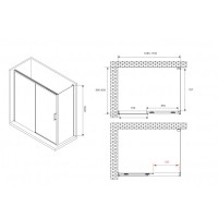 Душевой уголок Abber Komfort AG93170B-S92B, 170 х 90 см, стекло прозрачное, профиль черный
