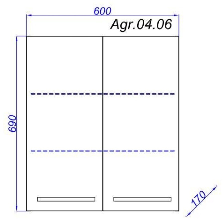 Шкаф подвесной Aqwella Аллегро Agr.04.06, 60 см, цвет белый