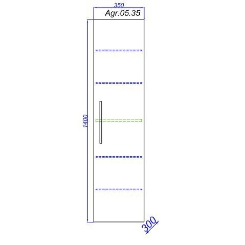 Пенал Aqwella Аллегро 35 см, подвесной, белый, универсальный, Agr.05.35