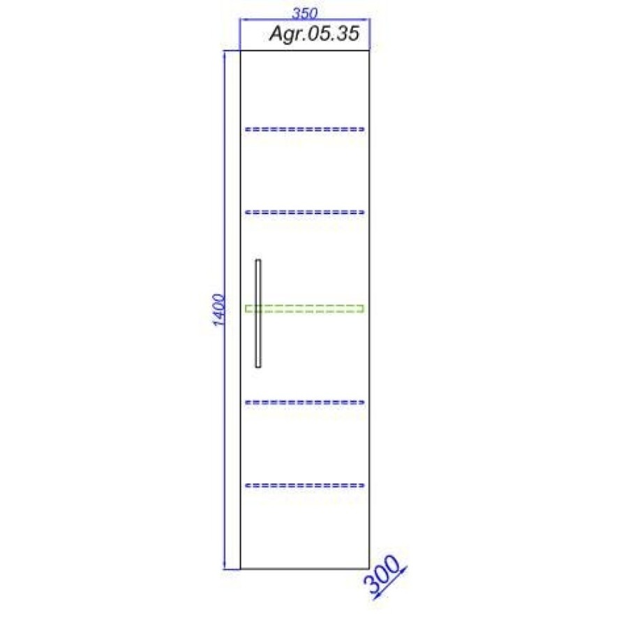 Пенал Aqwella Аллегро 35 см, подвесной, белый, универсальный, Agr.05.35